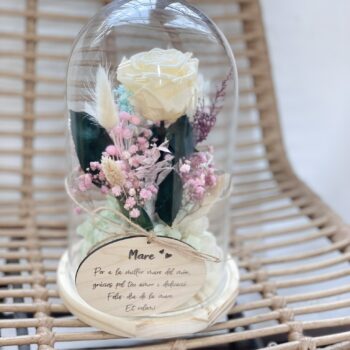 cúpula con rosa preservada 11